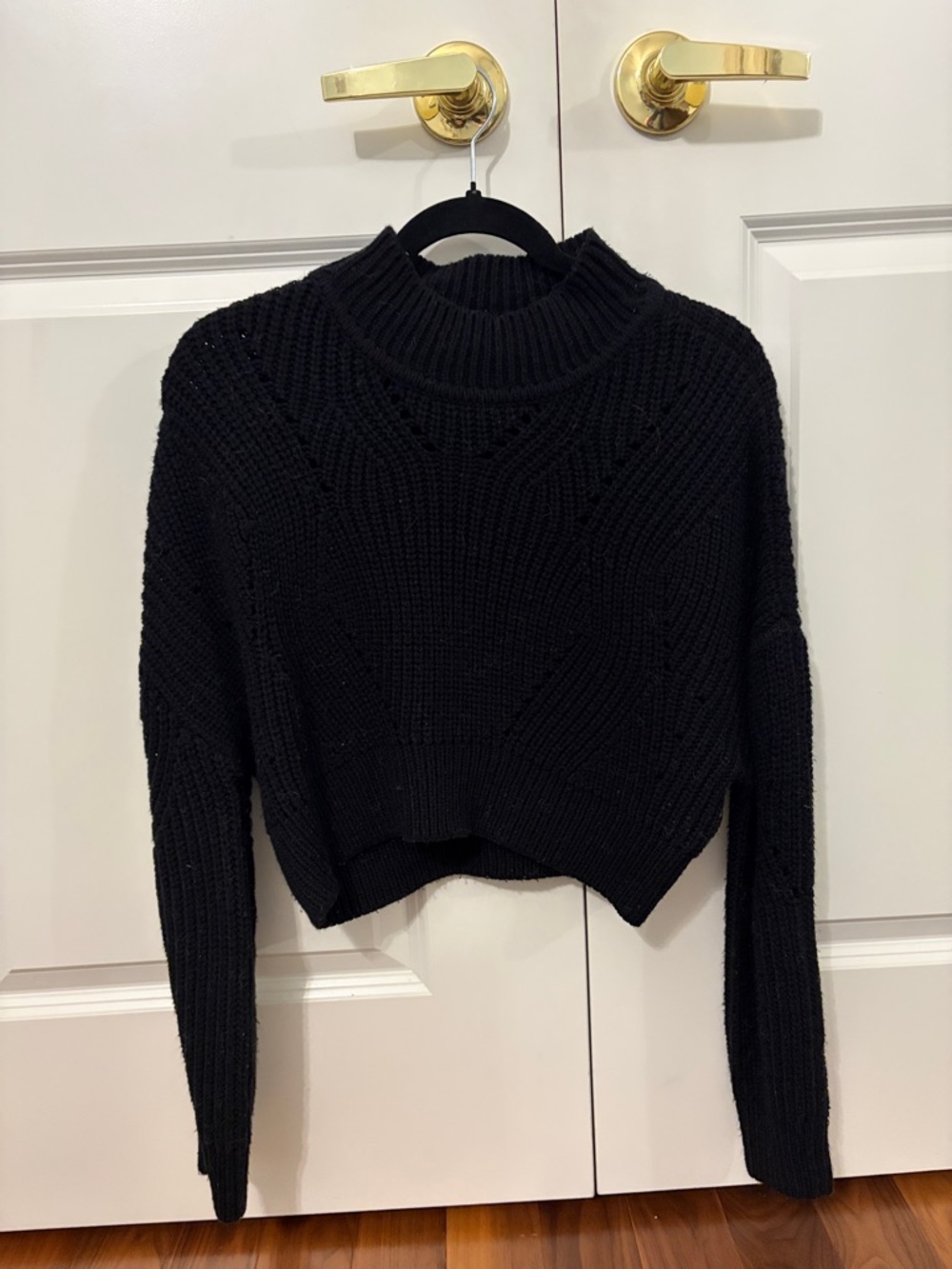 RD Style Black Cropped Turtleneck Sweater